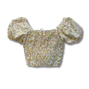ADORABLE Puff Sleeve Floral Top